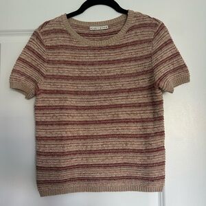 Alice + Olivia Red and Tan Knit Top